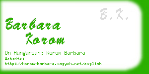 barbara korom business card